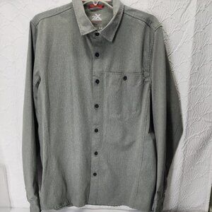ZeroXposur  Travel Series Men's Uv outdoor Long sleeve button-down sz M green